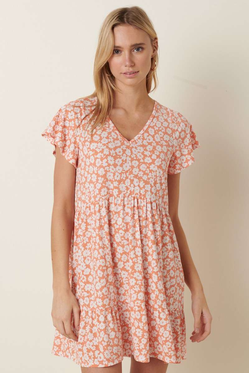 FLOWER PRINT BABYDOLL DRESS