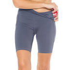 Premium Nylon Activewear Solid Bike Shorts (8" Inseam)