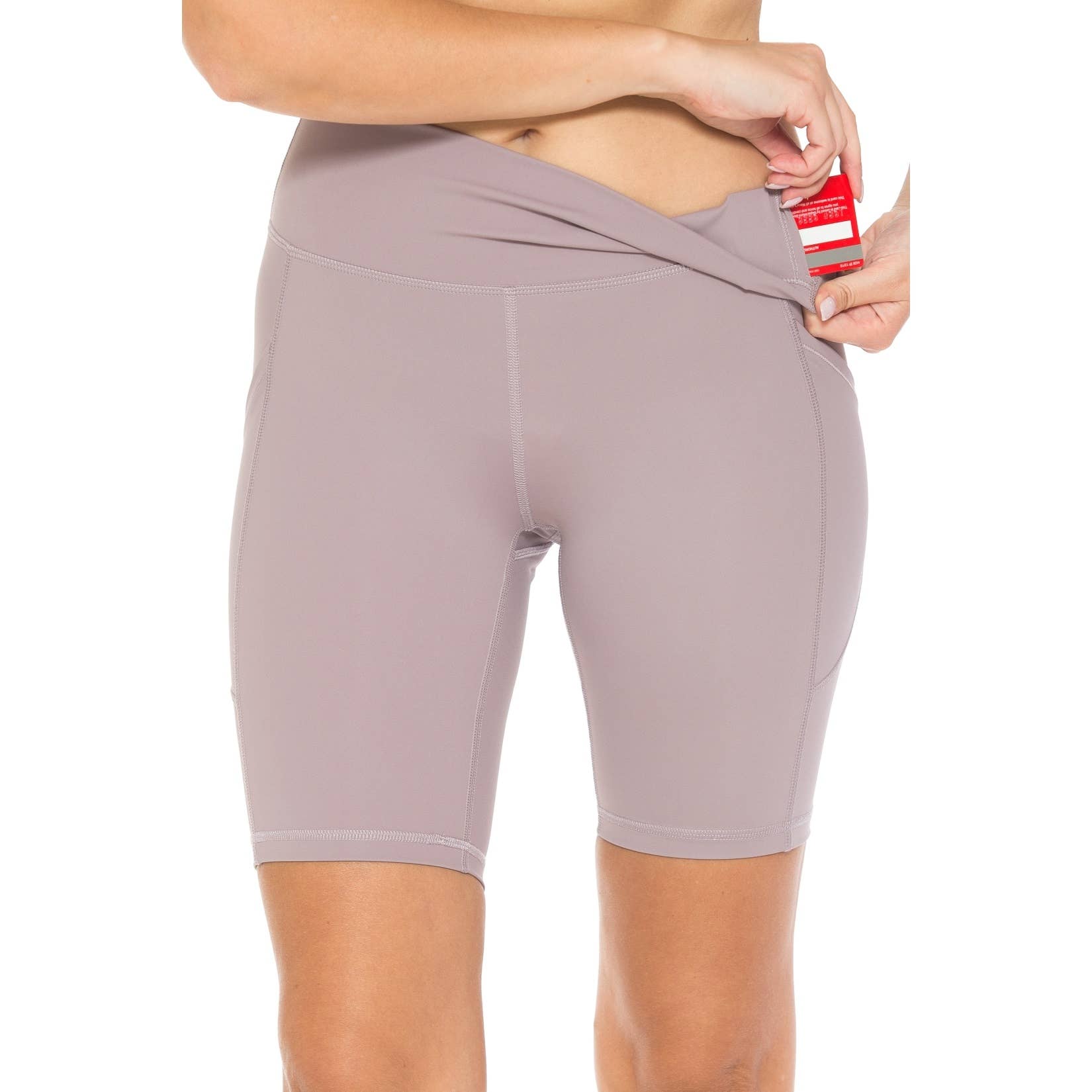 Premium Nylon Activewear Solid Bike Shorts (8" Inseam)