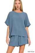 Woven Airflow Top & Shorts Set