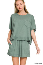 Exposed Seam Boxy Top & Shorts Set