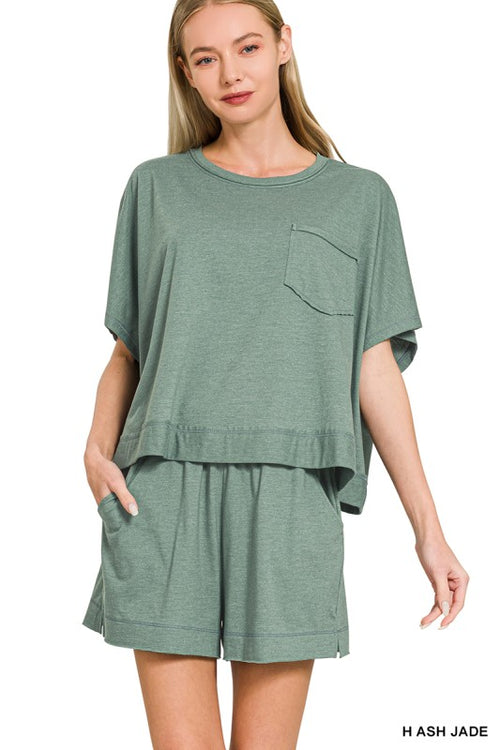 Exposed Seam Boxy Top & Shorts Set