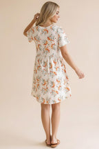 Floral Babydoll Knit Dress With Pockets
