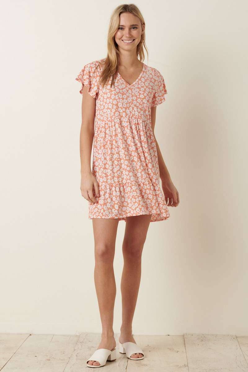 FLOWER PRINT BABYDOLL DRESS