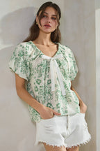 Floral Printed Romantic Blouse