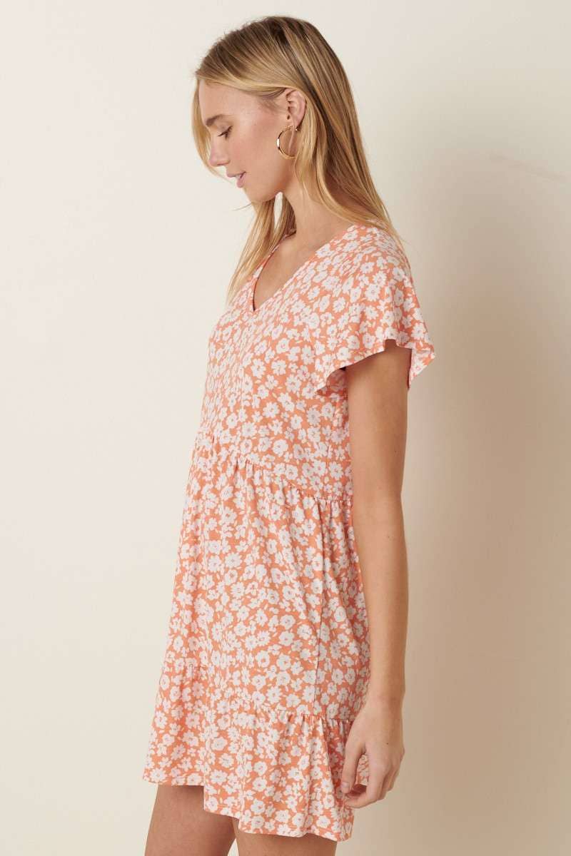 FLOWER PRINT BABYDOLL DRESS