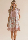 Ruffle Short Sleeve Babydoll Floral Dress