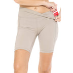 Premium Nylon Activewear Solid Bike Shorts (8" Inseam)
