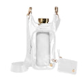 Clear HydroBag® Stadium with White Vegan Leather Trim and Matching RFID Pouch
