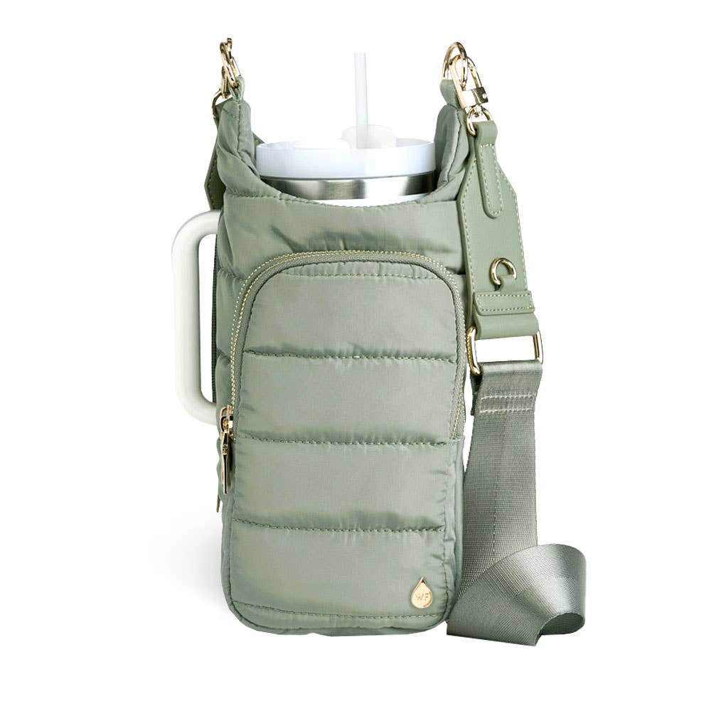HydroBag®  HANDLE™  Sage Green with Solid Vegan Leather Trim