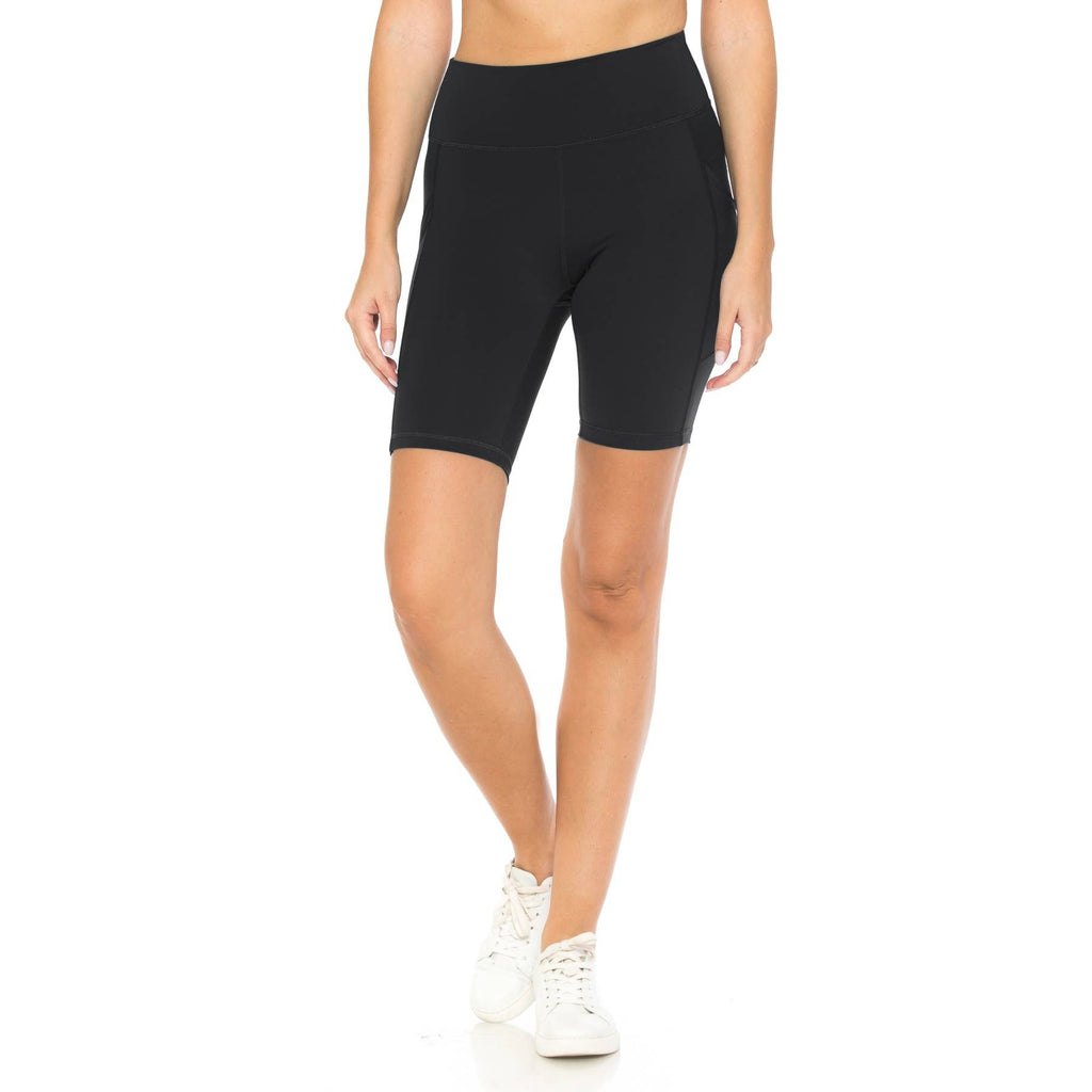 Premium Nylon Activewear Solid Bike Shorts (8" Inseam)