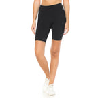 Premium Nylon Activewear Solid Bike Shorts (8" Inseam)